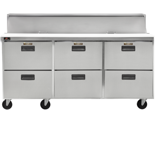 Traulsen CLPT-7230-DW 72 1/2" 6 Drawer 30 Pan Mega Top Sandwich / Salad Prep Table