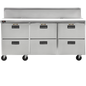 Traulsen CLPT-7230-DW 72 1/2" 6 Drawer 30 Pan Mega Top Sandwich / Salad Prep Table