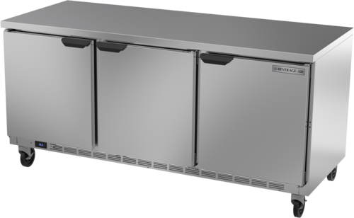 Beverage-Air WTR72AHC-FLT 72" 3 Doors Worktop Refrigerator