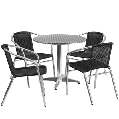 Flash Furniture TLH-ALUM-32RD-020BKCHR4-GG Patio Dining Set
