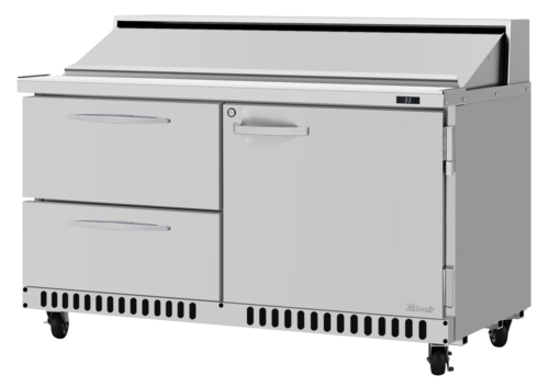Turbo Air PST-60-D2R(L)-FB-N 60 1/4" 1 Door 16 Pan Sandwich / Salad Prep Table