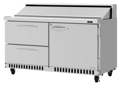 Turbo Air PST-60-D2R(L)-FB-N 60 1/4" 1 Door 16 Pan Sandwich / Salad Prep Table