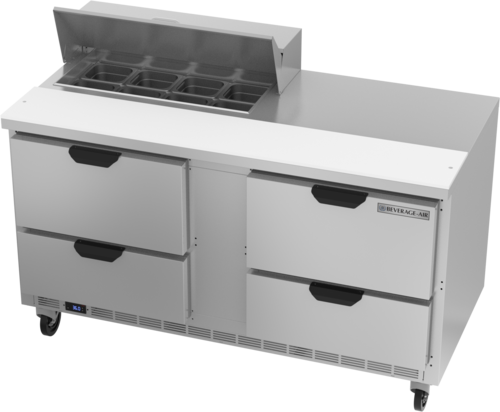 Beverage-Air SPED60HC-08-4 60" 4 Drawer 9 Pan Sandwich / Salad Prep Table