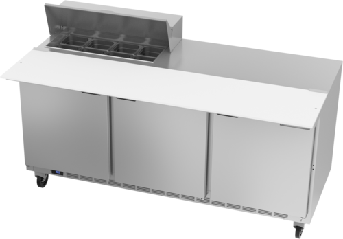 Beverage-Air SPE72HC-08C 72" 3 Doors 9 Pan Sandwich / Salad Prep Table