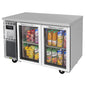 Turbo Air JUR-48-G-N 47 1/4" Glass Door Undercounter Refrigerator