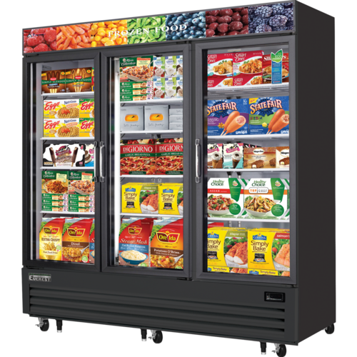 Everest EMGF69B 74 3/4" 3 Section Freezer Merchandiser