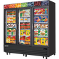 Everest EMGF69B 74 3/4" 3 Section Freezer Merchandiser