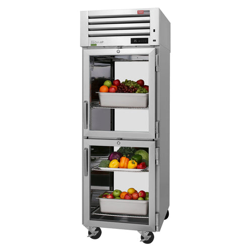 Turbo Air PRO-26-2R-GS-PT-N(-L)(-RL) 28 3/4" 1 Section Solid & Glass Door Pass-Thru Refrigerator