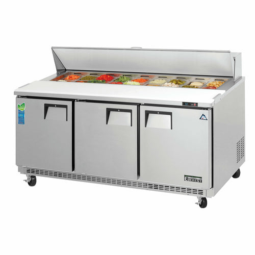 Everest EPBNR3 71 1/8" 3 Doors 19 Pan Sandwich / Salad Prep Table