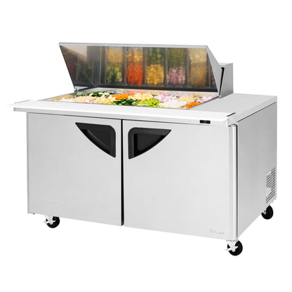 Turbo Air TST-60SD-18M-N(-LW) 60 3/8" 2 Doors 18 Pan Mega Top Sandwich / Salad Prep Table