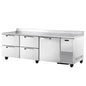 True TWT-93D-4-HC~SPEC3 93 1/4" 1 Door Worktop Refrigerator