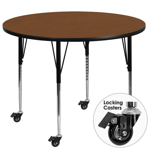 Flash Furniture XU-A42-RND-OAK-H-A-CAS-GG Dining Table