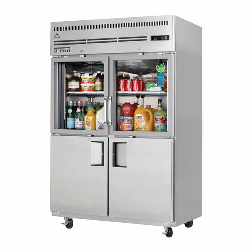 Everest EGSH4 49 5/8" 2 Section Solid & Glass Door Reach-In Refrigerator