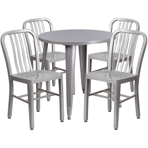 Flash Furniture CH-51090TH-4-18VRT-SIL-GG 30" Patio Dining Set