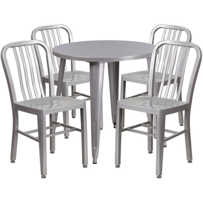 Flash Furniture CH-51090TH-4-18VRT-SIL-GG 30" Patio Dining Set