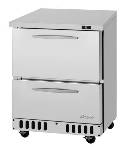 Turbo Air PUR-28-D2-FB-N 27 1/2" Solid Door Undercounter Refrigerator
