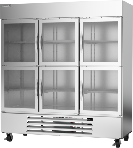 Beverage-Air HBR72HC-1-HG 75" 3 Section Glass Door Reach-In Refrigerator
