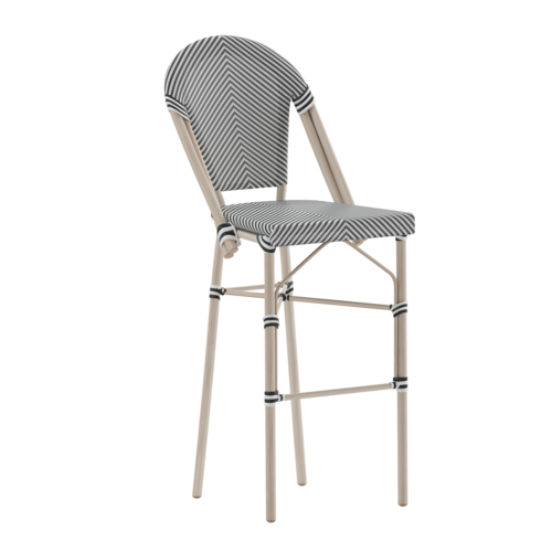 Flash Furniture SDA-AD642107-BS-BLKWH-LTNAT-GG 18 1/2" Patio Barstool