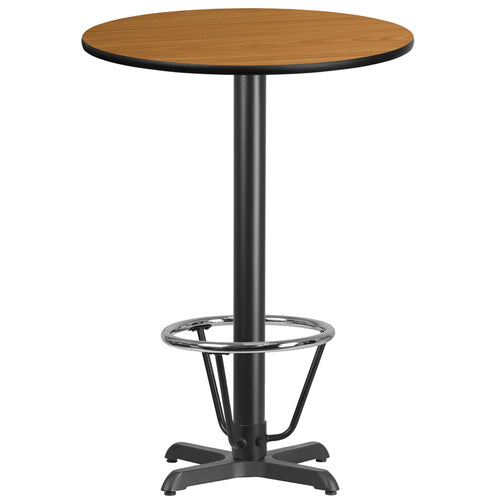 Flash Furniture XU-RD-30-NATTB-T2222B-3CFR-GG Dining Table