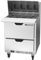 Beverage-Air SPED27HC-12M-B 27" 2 Drawer 12 Pan Mega Top Sandwich / Salad Prep Table