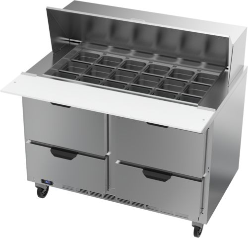 Beverage-Air SPED48HC-18M-4 48" 4 Drawer 18 Pan Mega Top Sandwich / Salad Prep Table