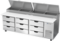 Beverage-Air DPD93HC-9 93" 9 Drawer Pizza Prep Table