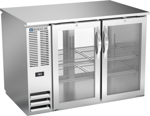 Beverage-Air BB48HC-G-PT-S 48" Glass Door Back Bar Cooler