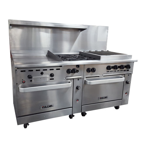 Vulcan 72CC-24G4B24CB 72" 4 Burner Gas Restaurant Range