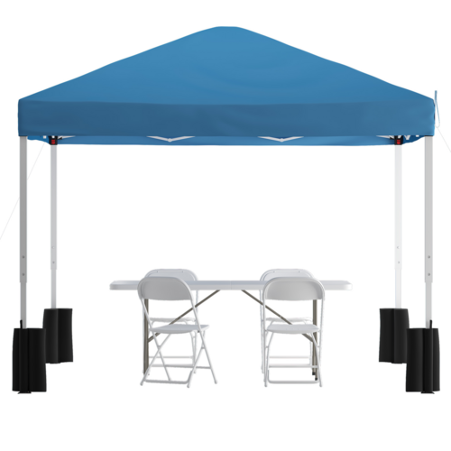 Flash Furniture JJ-GZ10PKG183Z-4LEL3-BLWH-GG 116" Patio Umbrella