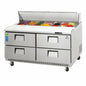 Everest EPBNR2-D4 47 1/2" 4 Drawer 12 Pan Sandwich / Salad Prep Table