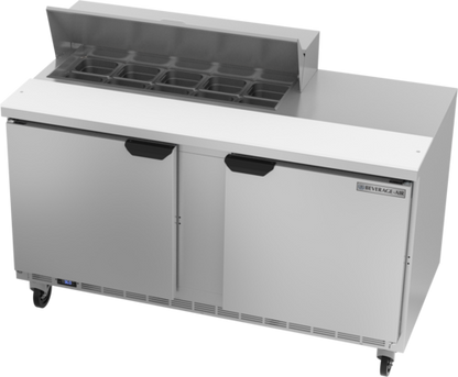 Beverage-Air SPE60HC-10 60" 2 Doors 12 Pan Sandwich / Salad Prep Table