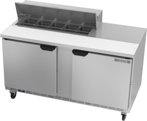 Beverage-Air SPE60HC-10 60" 2 Doors 12 Pan Sandwich / Salad Prep Table
