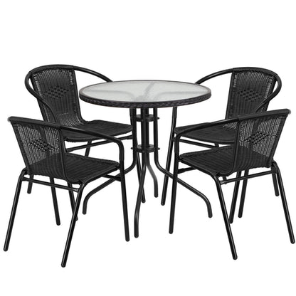 Flash Furniture TLH-087RD-037BK4-GG Patio Dining Set