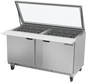 Beverage-Air SPE60HC-24M-STL 60" 2 Doors 24 Pan Mega Top Sandwich / Salad Prep Table