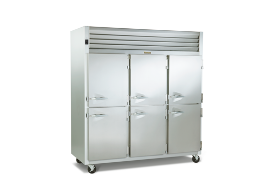Traulsen RHT332W-HHS 86 1/8" 3 Section Solid Door Reach-In Refrigerator