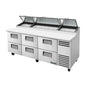 True TPP-AT2-93D-6-HC 93 1/2" 6 Drawer Pizza Prep Table