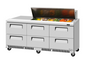 Turbo Air TST-72SD-12S-D6-FB-N(-LW) 72 5/8" 6 Drawer 12 Pan Sandwich / Salad Prep Table