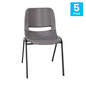 Flash Furniture 5-RUT-16-PDR-GY-GG 17 1/4" Patio Chair