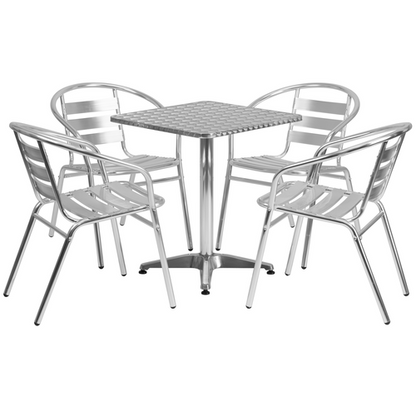 Flash Furniture TLH-ALUM-24SQ-017BCHR4-GG Patio Dining Set