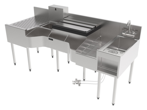 Perlick PCE78-B-4 78" Underbar Ice Bin / Cocktail Station