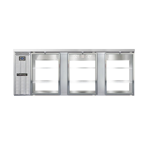 Continental Refrigerator BB90SNSSGDPT 90" Solid Door Back Bar Cooler