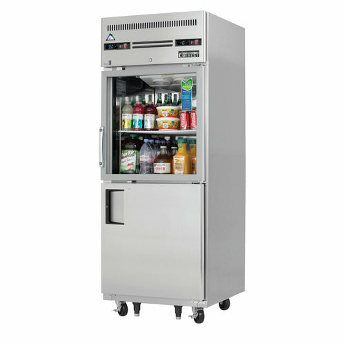Everest EGSDH2 29 1/4" 1 Section Solid & Glass Door Reach-In Refrigerator Freezer