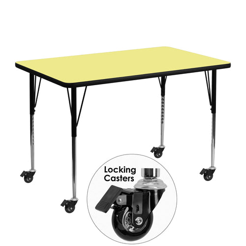 Flash Furniture XU-A3048-REC-YEL-T-A-CAS-GG Dining Table