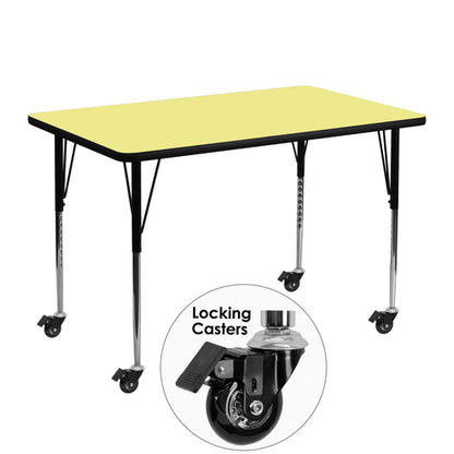 Flash Furniture XU-A3048-REC-YEL-T-A-CAS-GG Dining Table