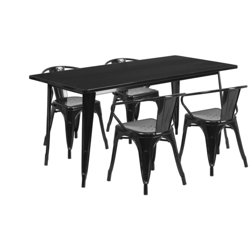 Flash Furniture ET-CT005-4-70-BK-GG Patio Dining Set
