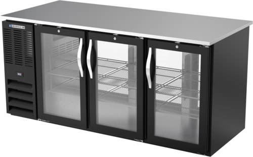 Beverage-Air BB72HC-G-PT-B 72" Glass Door Back Bar Cooler