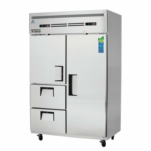 Everest ESRF2D2 49 5/8" 2 Section Solid Door Reach-In Refrigerator Freezer