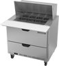 Beverage-Air SPED36HC-12M-2 36" 2 Drawer 12 Pan Mega Top Sandwich / Salad Prep Table