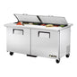 True TSSU-60-16-DS-ST-HC 60 3/8" 2 Doors 16 Pan Sandwich / Salad Prep Table