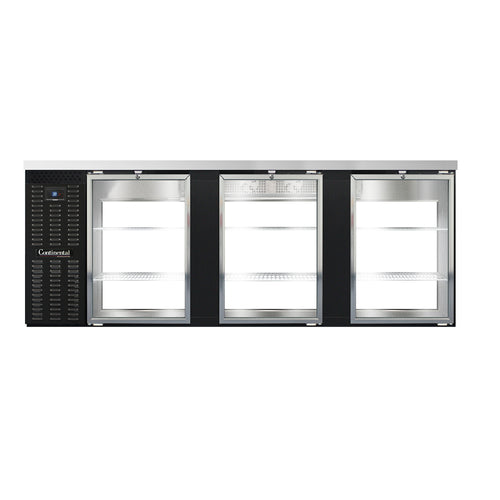Continental Refrigerator BB90SNGDPT 90" Solid Door Back Bar Cooler